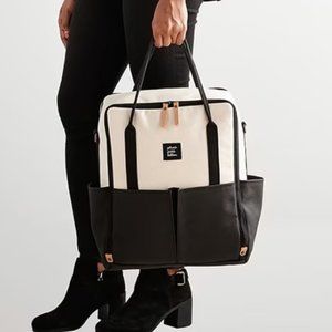 Petunia Pickle Bottom Black and White Diaper Bag Backpack